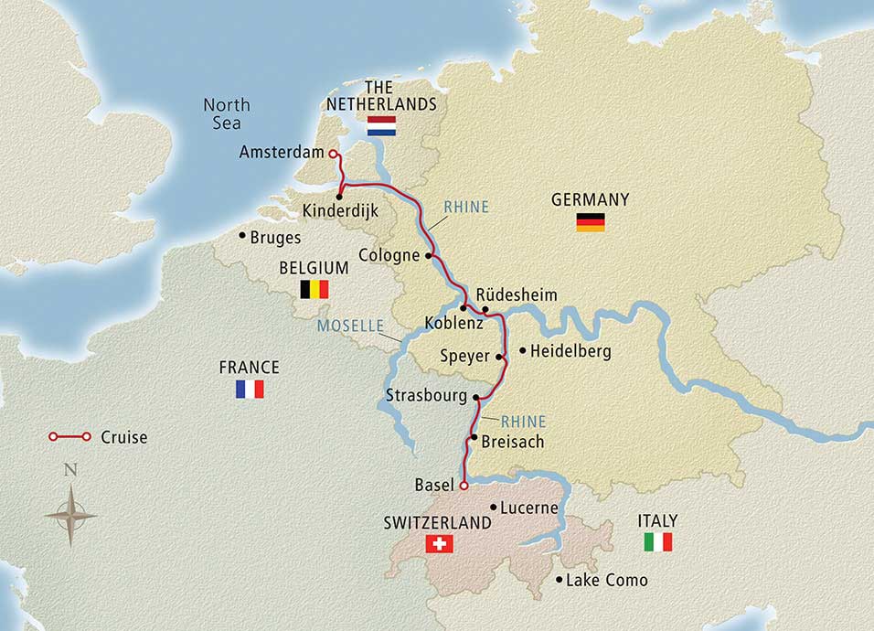 Rhine Getaway Itinerary Map