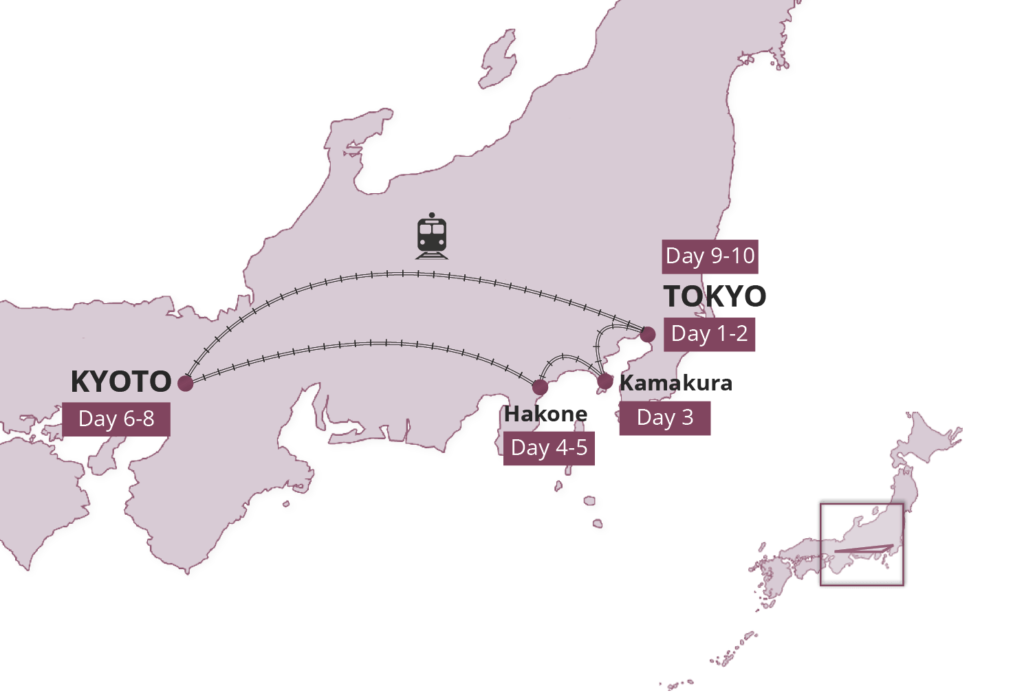Tokaido Trail Itinerary Map
